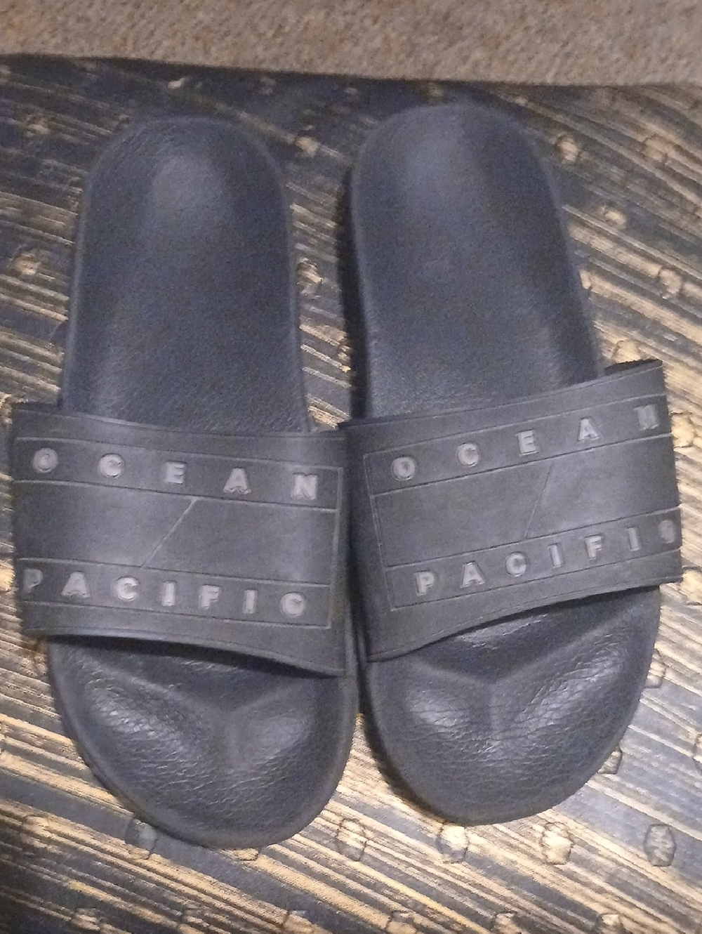 OP Black Ocean Pacific Men's Slide Sandals